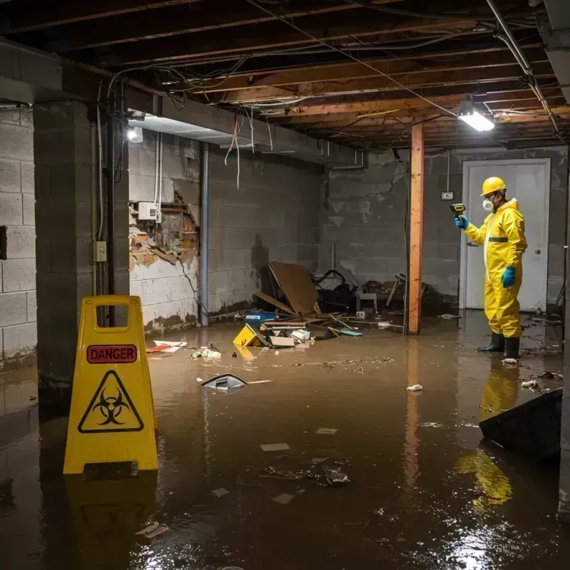 Flooded Basement Electrical Hazard in Waterville, ME Property