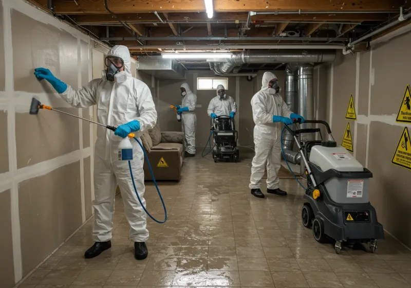 Basement Moisture Removal and Structural Drying process in Waterville, ME